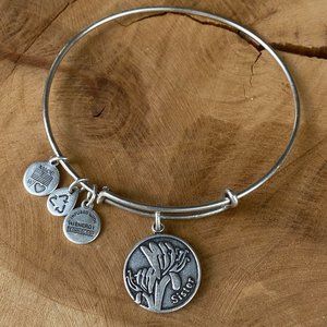 ALEX & ANI "Sister" Charm Bangle, Energy Bracelet, Rafaelian Silver Nickel-Free